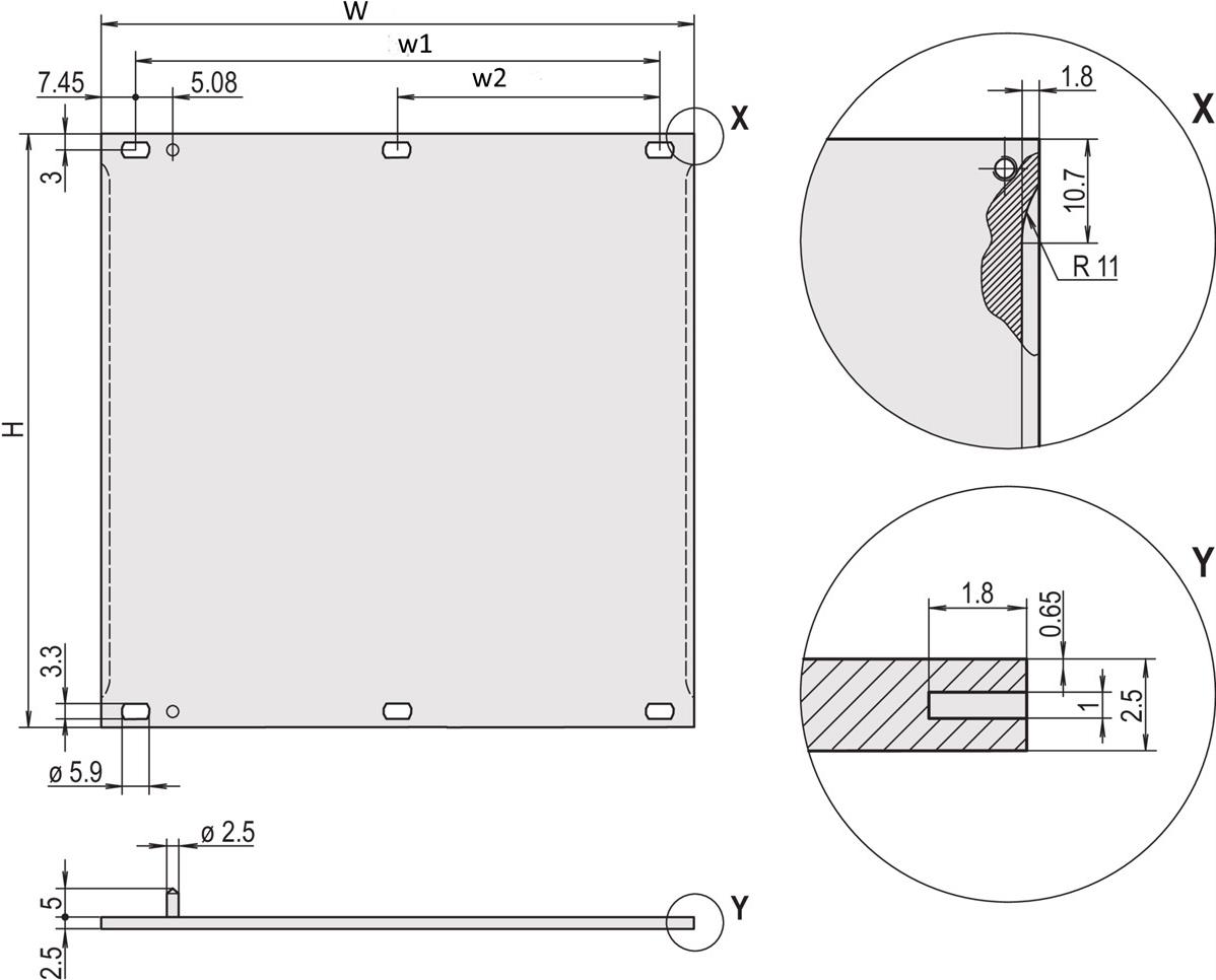SCHROFF Frontplatten schirmbar - FRONTPL.EMC 6HE 42TE M.PIN (20846453) von SCHROFF