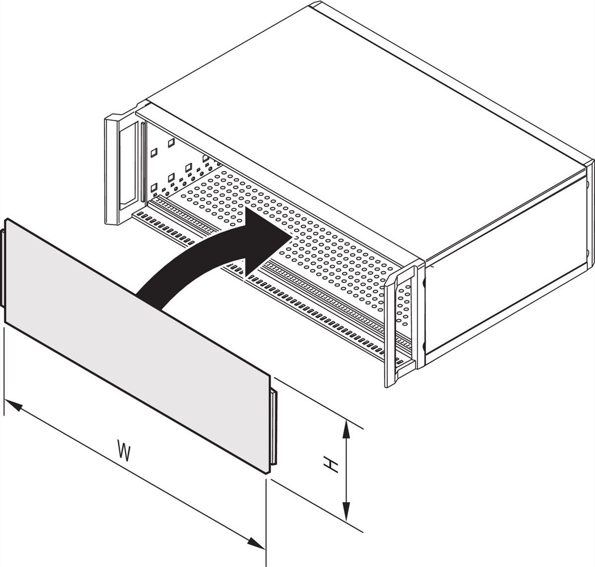 SCHROFF Gesamtfrontplatte, gesteckt, ungeschirmt - FRONTPLATTE 4HE 42TE EL/CHR (34571610) von SCHROFF