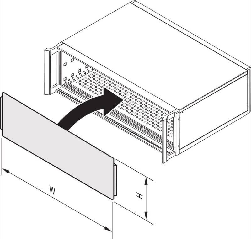 SCHROFF Gesamtfrontplatte, gesteckt, ungeschirmt - FRONTPLATTE 4HE 42TE EL/CHR (34571610) von SCHROFF