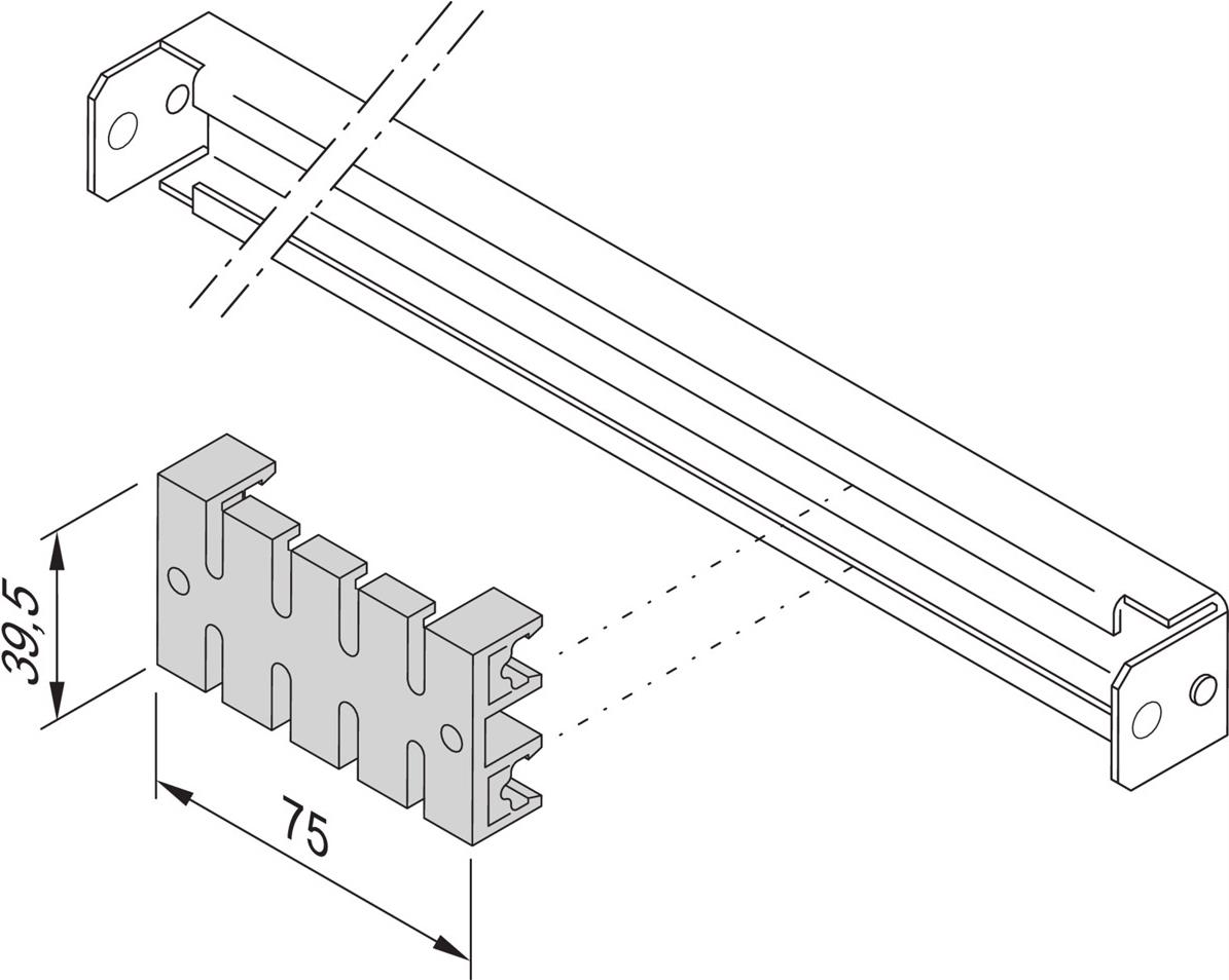 SCHROFF Kabelabfangleiste für C-Profilschiene - KABELKLEMME F.C-PROFIL(5STK) (60118472) von SCHROFF