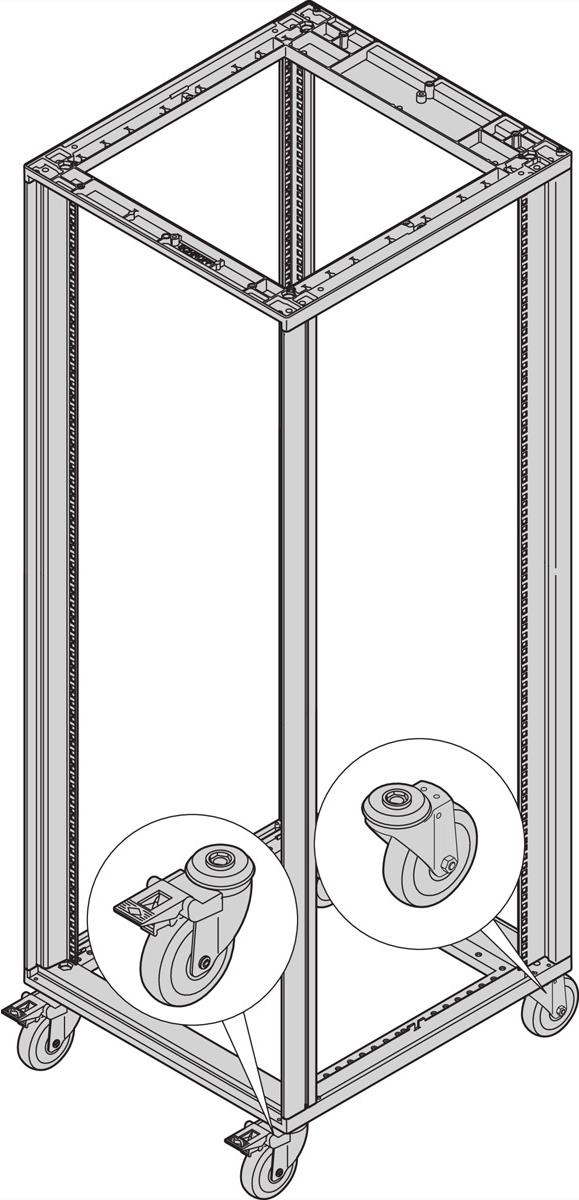 SCHROFF Lenkrollen leitfähig, ESD Widerstand < 10 kOhm nach EN 12528 - LENKROLLEN LEITF. 300KG 100D (27230110) von SCHROFF