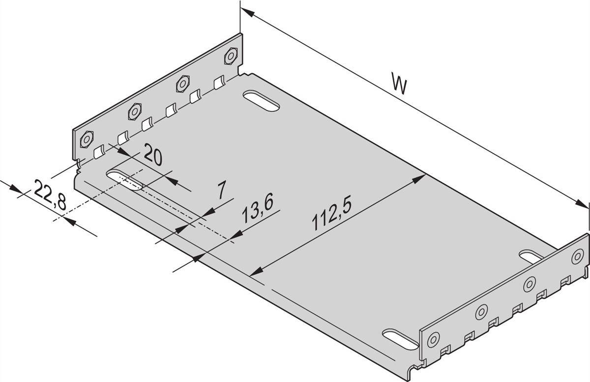 SCHROFF Montageplatte für Abdeckbleche - MONTAGEPLATTE 28TE 160T (34563001) von SCHROFF