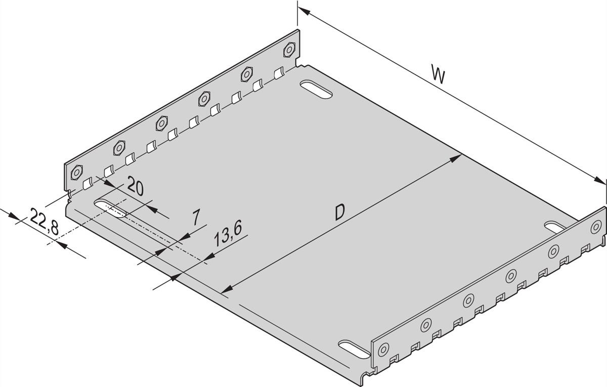 SCHROFF Montageplatte für Abdeckbleche - MONTAGEPLATTE 28TE 220T (34563009) von SCHROFF