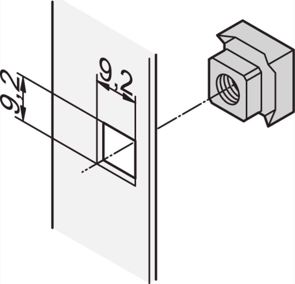 SCHROFF Vierkant-Erdungsmutter M6 - 4-KANT-ERD.MUTTER D3,5 50ST (21101171) von SCHROFF