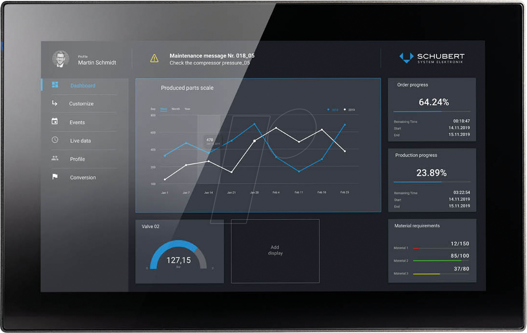 SSE 15.6 EINBAU - Industrie-PC, 15,6'' Display, Atom, 8GB/256GB, Einbau von SCHUBERT SYSTEM ELEKTRONIK