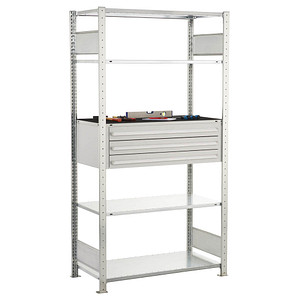 SCHULTE Schwerlast-Schubladenregal 14680 silber 100,0 x 50,0 x 200,0 cm von SCHULTE