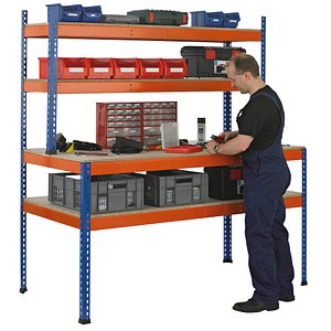 SCHULTE Werkbank blau, orange 153,6 x 77,3 x 198,1 cm SCHULTE Werkbank blau, orange 153,6 x 77,3 x 198,1 cm von SCHULTE
