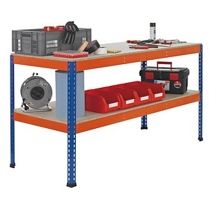 SCHULTE Werkbank blau, orange 184,1 x 62,1 x 99,0 cm von SCHULTE