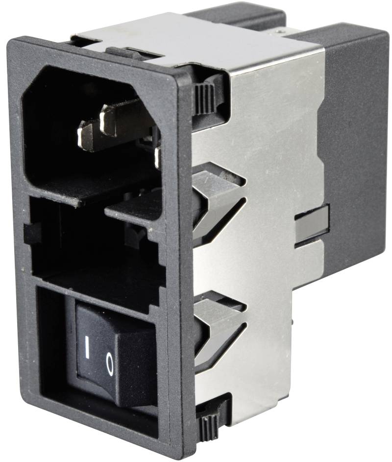 KMF 1.1121 - Kaltgerätestecker mit Netzteilfilter, 2 A, Snap-In von SCHURTER