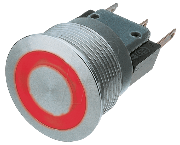 MSM19 RI SF RT - Metalltaster Mittelhub, Ø19, rot Beleuchtet MSM19 RI SF RT - Metalltaster Mittelhub, Ø19, rot Beleuchtet von SCHURTER