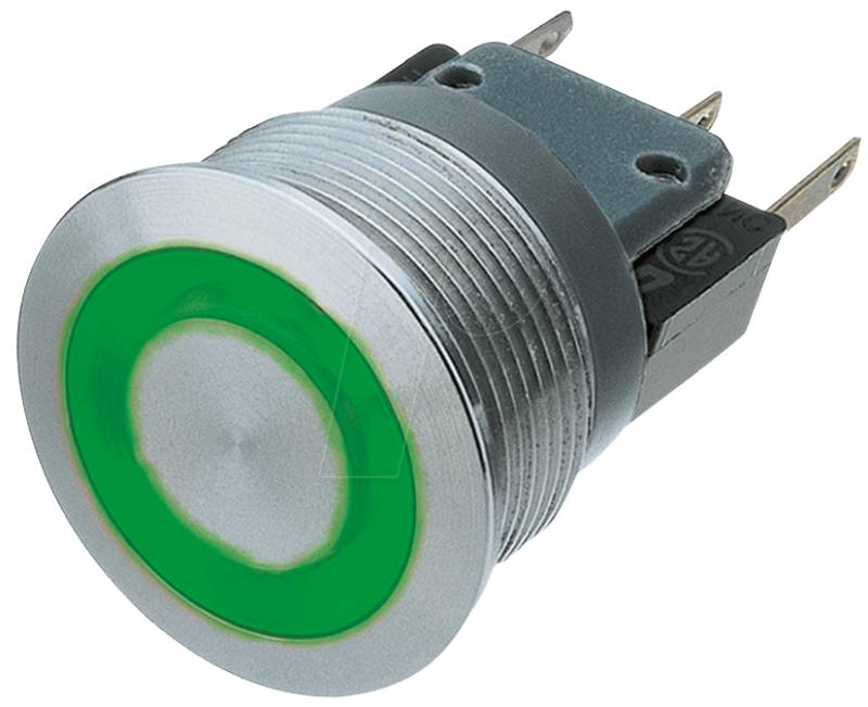 MSM30 RI SF GN - Metalltaster Mittelhub, Ø30, grün Beleuchtet von SCHURTER