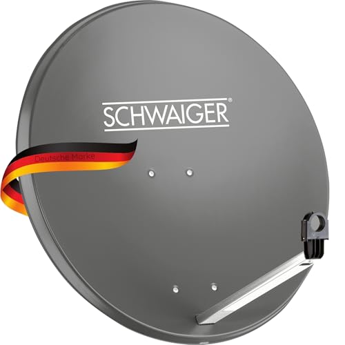 SCHWAIGER 166 Satellitenschüssel SAT-Antenne Satelliten-Anlage Offset-Antenne LNB-Tragarm Masthalterung Sat-Schüssel SAT-Anlage Stahl 75 x 85 cm von SCHWAIGER