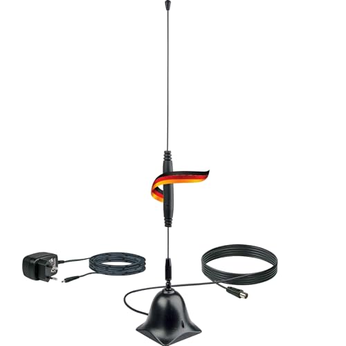 SCHWAIGER 20310 DVBT-2 Antenne Zimmerantenne Digital Analog TV HD Innenbereich Signalverstärkung Verstärker LTE-Sperrfilter Empfang DVB-T DAB+ UKW von SCHWAIGER