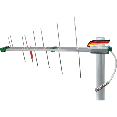 SCHWAIGER 20334 Außenantenne passiv DVB-T2 digital Empfänger Verstärker Antenne Outdoor HD Empfang LTE Filter Fernseherempfang inkl. Mastbefestigung von SCHWAIGER