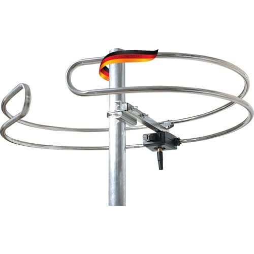 SCHWAIGER 20389 Außenantenne Ringdipol Antenne Radio Empfang UKW FM Aluminium Dipol 87.5-108 MHz Silber 50cm von SCHWAIGER
