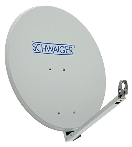 SCHWAIGER 210 Satellitenschüssel SAT-Antenne Satelliten-Anlage Offset-Antenne LNB-Tragarm Masthalterung Sat-Schüssel SAT-Anlage Stahl 74,5 x 84,5 cm weiß von SCHWAIGER