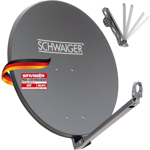 SCHWAIGER 227 Satellitenschüssel SAT-Antenne Satelliten-Anlage Offset-Antenne LNB-Tragarm Masthalterung Sat-Schüssel SAT-Anlage Stahl 74,5 x 84,5 cm anthrazit SCHWAIGER 227 Satellitenschüssel SAT-Antenne Satelliten-Anlage Offset-Antenne LNB-Tragarm Masthalterung Sat-Schüssel SAT-Anlage Stahl 74,5 x 84,5 cm anthrazit von SCHWAIGER