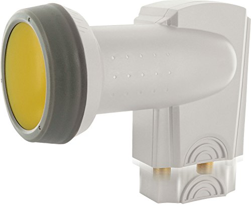 SCHWAIGER 333 Twin LNB Low Noise Blockconverter Sun Protect digital hitzebeständig LNB-Kappe Satellitenschüssel-Zubehör für Multischalter Wetterschutz vergoldete Kontakte hellgrau von SCHWAIGER