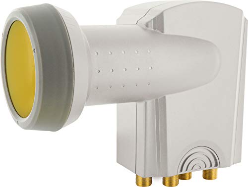 SCHWAIGER 395 Quattro LNB Low Noise Blockconverter Sun Protect digital hitzebeständig LNB-Kappe Satellitenschüssel-Zubehör für Multischalter Wetterschutz vergoldete Kontakte hellgrau von SCHWAIGER