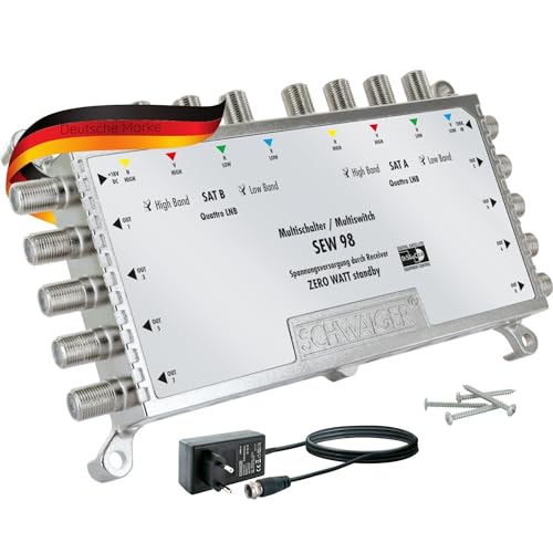 SCHWAIGER 5217 Multischalter SAT-Verteiler 8-Fach für 2 Satellitensignale Multifeed SAT-Splitter digital Multiswitch 8-Wege-Verteiler mit externem Netzteil 2 Satellitenpositionen auf 8 Ausgänge SCHWAIGER 5217 Multischalter SAT-Verteiler 8-Fach für 2 Satellitensignale Multifeed SAT-Splitter digital Multiswitch 8-Wege-Verteiler mit externem Netzteil 2 Satellitenpositionen auf 8 Ausgänge von SCHWAIGER