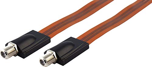 SCHWAIGER 5361 Fensterdurchführung SAT-Kabel Koaxial-Kabel Flachbandkabel SAT-Verbinder F-Stecker Verbinder für Fenster Türen F-Kupplung 44cm orange ultra-flach von SCHWAIGER