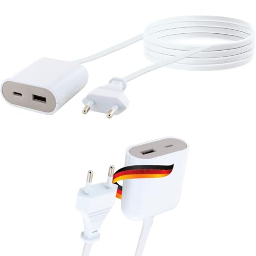 SCHWAIGER 658699 USB Ladeadapter Verlängerungskabel Type C USB 2.0 Ladegerät Ladeverlängerung Eurostecker Ladegerät Kabel 2,5 m weiß/grau SCHWAIGER 658699 USB Ladeadapter Verlängerungskabel Type C USB 2.0 Ladegerät Ladeverlängerung Eurostecker Ladegerät Kabel 2,5 m weiß/grau von SCHWAIGER