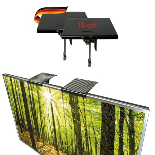 SCHWAIGER 661781 TV-Regal 2er-Set Monitorständer Bildschirmregal Multimedia-Ablage TV-Topper Halterung Fernseher Lautsprecher-Halter Recieverhalterung 6 Zoll von SCHWAIGER