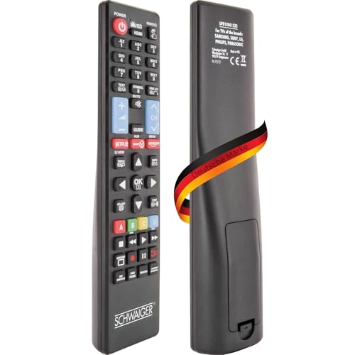 SCHWAIGER 715712 Universal Fernbedienung Ersatzfernbedienung Remote Control TV-Fernbedienung 49 Tasten Vorprogrammiert Anlernbar Smart für alle Fernseher SCHWAIGER 715712 Universal Fernbedienung Ersatzfernbedienung Remote Control TV-Fernbedienung 49 Tasten Vorprogrammiert Anlernbar Smart für alle Fernseher von SCHWAIGER