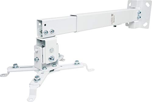 SCHWAIGER 9468 Beamer-Deckenhalterung Projektor Wand-Halterung universal-Halterung drehbar schwenkbar max. 20 kg weiß von SCHWAIGER