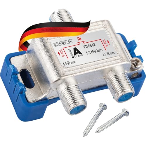 SCHWAIGER Sat Verteiler 2fach Antennenkabel Koaxialkabel Antenne Breitbandkabel Koaxial Splitter TV 5 dB Verteildämpfung HDTV DVB-S2 F-Stecker Anschluss mit Abstandshalter SCHWAIGER Sat Verteiler 2fach Antennenkabel Koaxialkabel Antenne Breitbandkabel Koaxial Splitter TV 5 dB Verteildämpfung HDTV DVB-S2 F-Stecker Anschluss mit Abstandshalter von SCHWAIGER