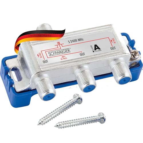 SCHWAIGER 9499 SAT-Verteiler 3-Fach digital BK-Verteiler 3-Wege-Verteiler SAT-Splitter dreifach Satelliten-Verteiler SAT-TV von SCHWAIGER