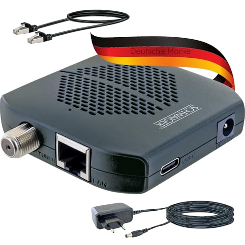 SCHWAIGER DSRD0100 SAT-Dongle Digitale Fernsehsignale über Ethernet Fernseherempfänger WLAN Transmitter TV-Receiver 18W DVB-S2 schwarz von SCHWAIGER