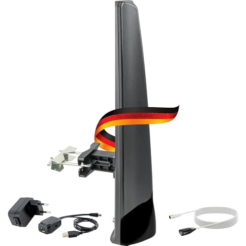 Außenantenne aktiv mit Breitbandverstärker DVB-T2 DAB+ UHF VHF HD-Empfang Wasserdicht IPX4 Wetterfest Fernseherantenne Antenne Fernseher (Schwarz) Außenantenne aktiv mit Breitbandverstärker DVB-T2 DAB+ UHF VHF HD-Empfang Wasserdicht IPX4 Wetterfest Fernseherantenne Antenne Fernseher (Schwarz) von SCHWAIGER