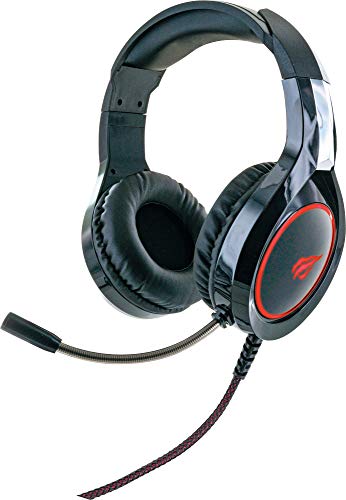 SCHWAIGER GH50 Gaming Headset Kopfhörer Over-Ear LED RBG Licht Flexibles Mikrofon Schaumstoff-Ohrpolster anpassbarer Kopfhörerbügel USB Noise Cancelling kabelgebunden 2,2m von SCHWAIGER