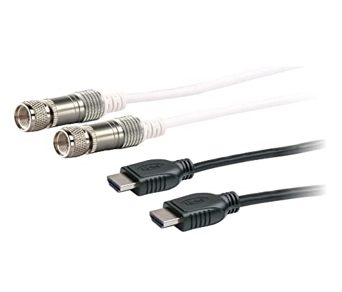 Schwaiger HDTV SAT Anschlussset mit 1x High-Speed-HDMI-Kabel mit Ethernet, 1,5m, schwarz & 1x SAT Anschlusskabel 110 dB, 1,5m, weiß von SCHWAIGER