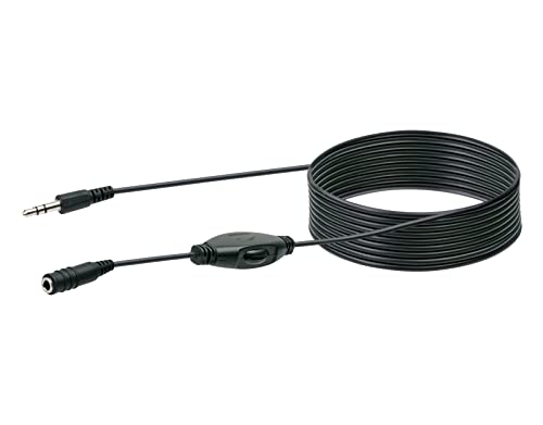 SCHWAIGER KHALR4030 533 AUX Verlängerungskabel Audiokabel Verlängerung Klinkenkabel mit Lautstärkeregler Stecker auf Buchse Stereo Audio 3m schwarz von SCHWAIGER