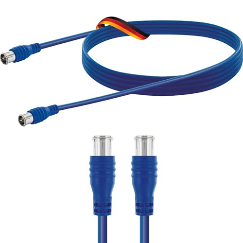 SCHWAIGER KVCF50 538 Flexibles Koaxialkabel 5m SAT-Kabel Antennenkabel F-Stecker F-Anschlüsse Quick Satellitenkabel TV HDTV blau 2-fach geschirmt 75dB von SCHWAIGER