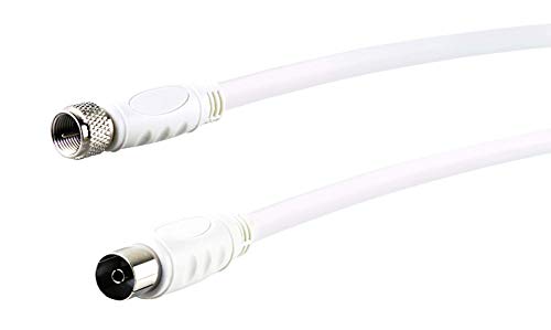 SCHWAIGER -KVCKHQ191 532-SAT-Antennen-Adapterkabel/ 1,5 m Anschlusskabel/konfektioniert/ 90 dB/ 2-Fach geschirmt/F-Stecker > IEC Buchse/weiß von SCHWAIGER