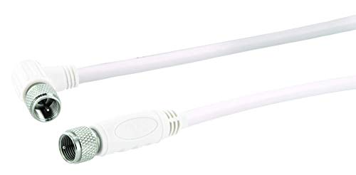 SCHWAIGER -KVCW30 532- SAT-Antennen-Adapterkabel/ 3 m Anschlusskabel/konfektioniert/ 110 dB/hohes Schirmungsmaß/ 4-Fach geschirmt/ 90° F-Winkelstecker > F-Stecker/weiß von SCHWAIGER