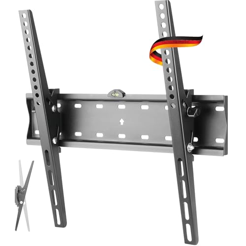 SCHWAIGER LWHT5540 513 TV-Wandhalterung 32-75 Zoll Fernseherhalterung Mounting TV-Aufhängung neigbar, max. 40kg max. VESA-Norm 400x400 schwarz inkl. Montagezubehör und integrierter Wasserwaage von SCHWAIGER