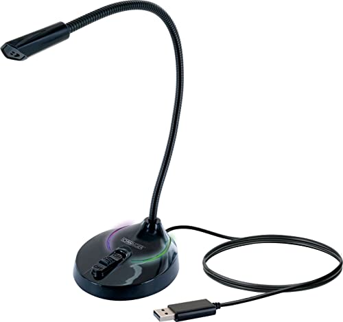 SCHWAIGER MF200 Gaming Mikrofon USB mit RGB Beleuchtung Flexibler Schwanenhals Stream Videokonferenz Mikro Stummschalter Podcast Microphone von SCHWAIGER