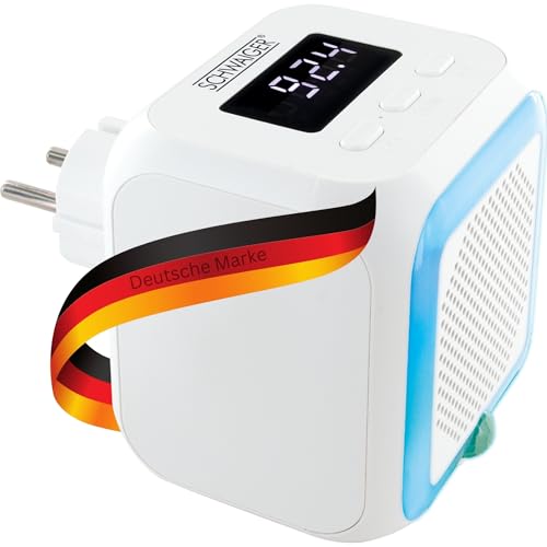 SCHWAIGER RAFM0100 Steckdosenradio Badezimmerradio Radio Steckdose FM Bluetooth Steckdosenlautsprecher Bewegungsmelder LED-Display Lautstärkeregler beleuchtet von SCHWAIGER