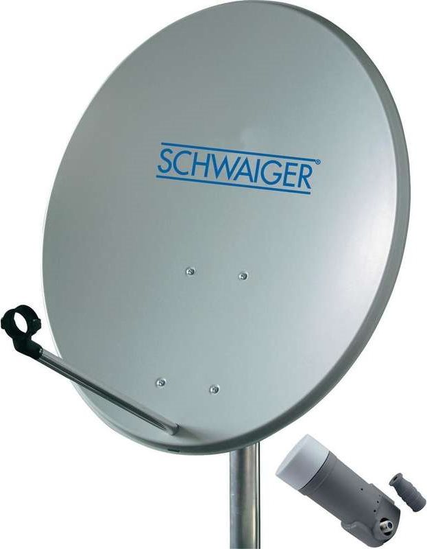 SCHWAIGER SAT Anlage 60 cm 1 Teilnehmer Single-LNB Hellgrau von SCHWAIGER