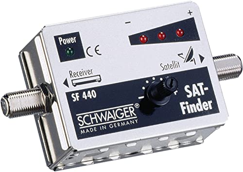 SCHWAIGER SF440 531 SAT-Finder digital Satellitenerkennung Satelliten-Finder Messgerät optimale Positionierung Satelliten-Schüssel mit 4 LED Messbereichsanzeige von SCHWAIGER
