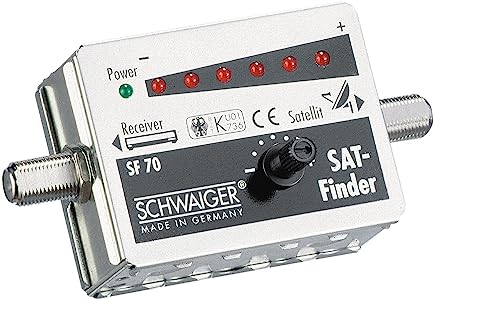 SCHWAIGER SF70 531 SAT-Finder digital Satellitenerkennung Satelliten-Finder Messgerät optimale Positionierung Satelliten-Schüssel mit 6 LED Messbereichsanzeige von SCHWAIGER