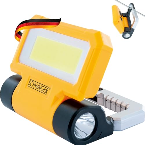 SCHWAIGER WL213 Arbeitsleuchte mit Taschenlampe Haken Magnete Arbeitsstrahler Baustrahler Werkstattlicht Arbeitslampe Taschenlicht Akku 180° drehbar gelb schwarz silber SCHWAIGER WL213 Arbeitsleuchte mit Taschenlampe Haken Magnete Arbeitsstrahler Baustrahler Werkstattlicht Arbeitslampe Taschenlicht Akku 180° drehbar gelb schwarz silber von SCHWAIGER