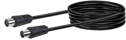 Schwaiger Antennen Anschlusskabel 75 dB, 3,0m, schwarz, IEC Stecker > IEC Buchse, 2-Fach Schirmung, 75 Ohm, digital, HDTV, DVB-C/DVB-T2 von SCHWAIGER