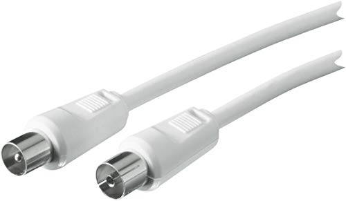 Schwaiger Antennen Anschlusskabel 90 dB, 3,0m, weiß, IEC Stecker > IEC Buchse, 2-Fach Schirmung, 75 Ohm, digital, HDTV, DVB-C/DVB-T2 von SCHWAIGER