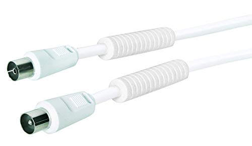 Schwaiger Antennen Anschlusskabel 90 dB mit Ferritkern, 1,5m, weiß, IEC Stecker > IEC Buchse, 2-Fach Schirmung, 75 Ohm, digital, HDTV, DVB-C/DVB-T2 Schwaiger Antennen Anschlusskabel 90 dB mit Ferritkern, 1,5m, weiß, IEC Stecker > IEC Buchse, 2-Fach Schirmung, 75 Ohm, digital, HDTV, DVB-C/DVB-T2 von SCHWAIGER