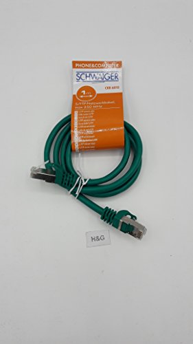 SCHWAIGER CKB6010 059 Netzwerkkabel 1 m Cat6 SF/UTP (S-FTP) Grün – Netzwerkkabel (1 m, Cat6, SF/UTP (S-FTP), RJ-45, RJ-45, Grün) von SCHWAIGER